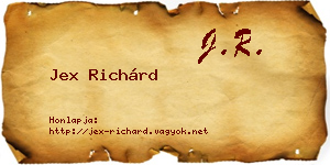 Jex Richárd névjegykártya